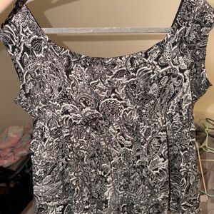 Torrid Black and White Paisley Blouse